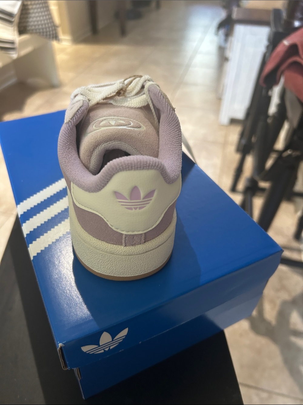 NIB adidas Lavender and White Kids Suede Sneaker - Picture 3 of 4